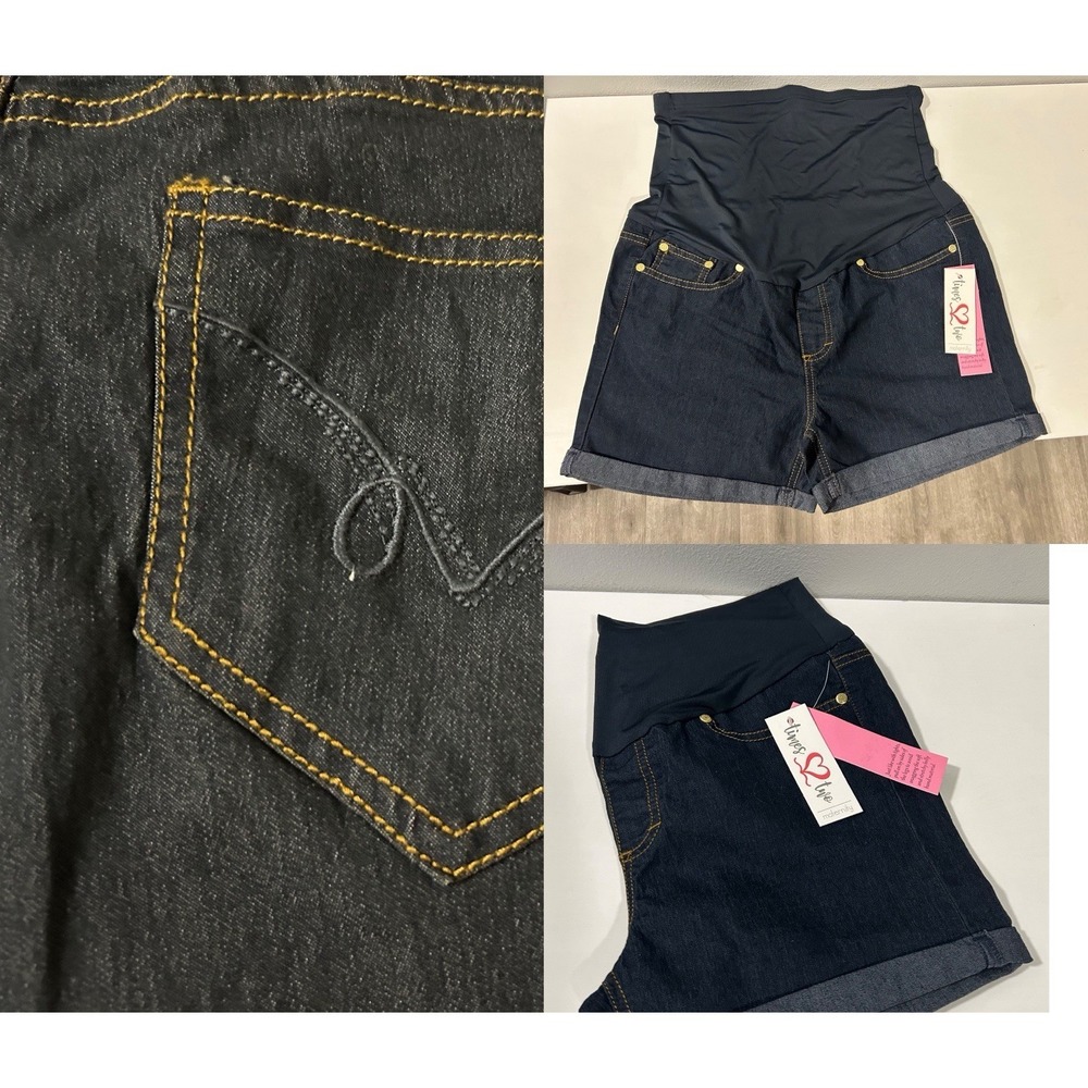 times two maternity shorts medium pregnancy panel summer expectant mom to be